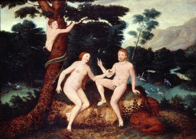 Adam and Eve in the Garden of Eden by Lucas Cranach the Elder